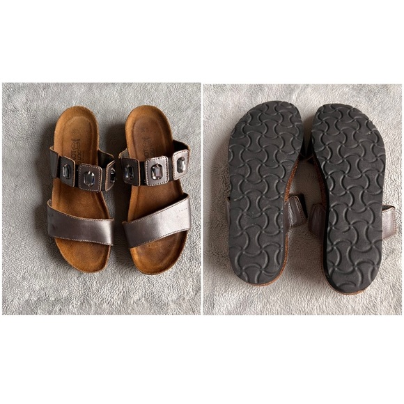 Naot  Michele Rhinestone Jewel Bejeweled Strappy Cork Comfort Sandal Silver Gray - Picture 3 of 15